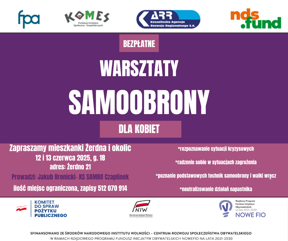 BEZPŁATNE dwudniowe ZAJĘCIA SAMOOBRONY DLA KOBIET BEZPŁATNE dwudniowe ZAJĘCIA SAMOOBRONY DLA KOBIET