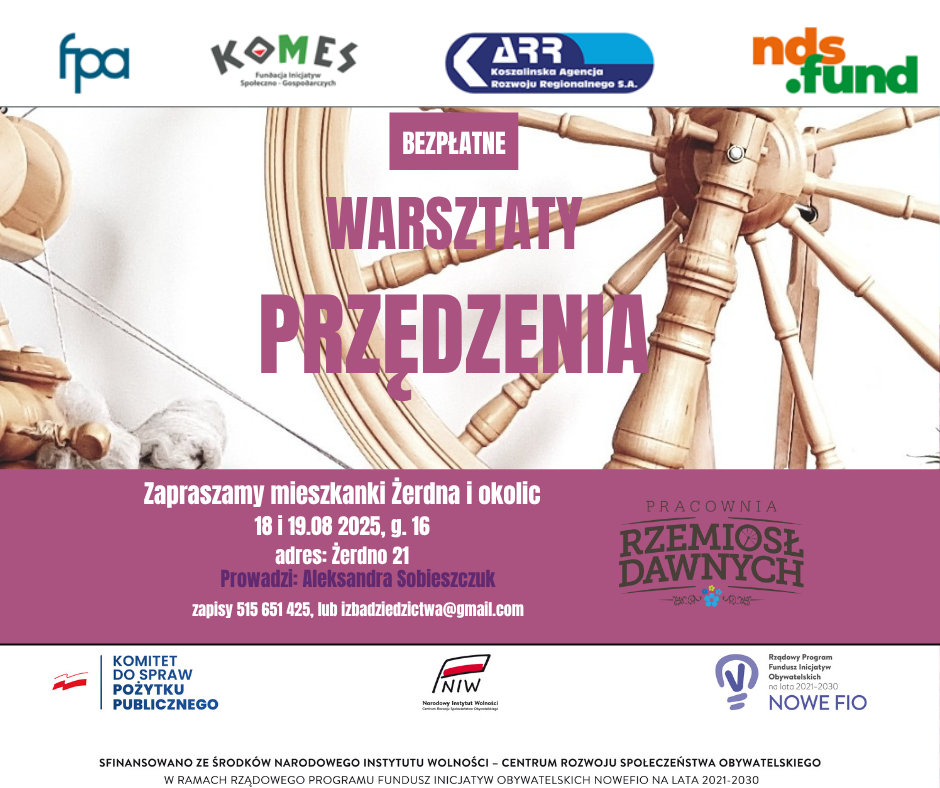 BEZPŁATNE dwudniowe warsztaty przędzenia BEZPŁATNE dwudniowe warsztaty przędzenia